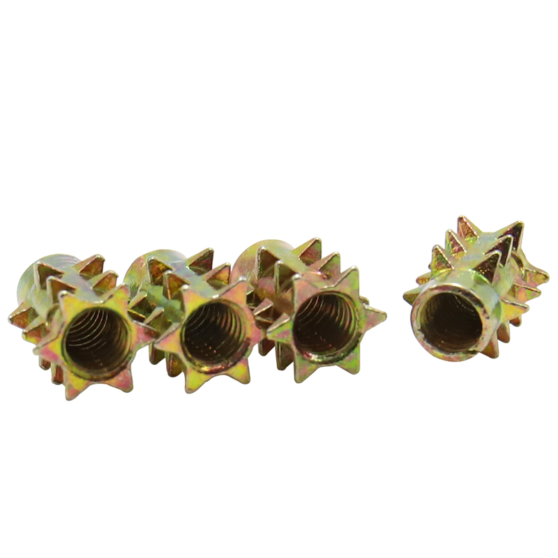 Wooden threaded inserts, hex socket drive screw inserts for wooden furniture and cabinets, zinc alloy threaded insert nuts