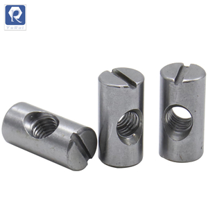 Non-electroplated bucket nuts, bucket cross pin slotted furniture nuts for beds, cribs and chairs, cross pin slotted nuts