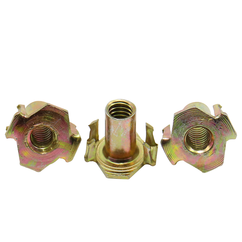 Galvanized steel threaded insertion nuts, hook eight-way nuts, furniture nuts, rock climbing nuts, 4-way T-shaped nuts