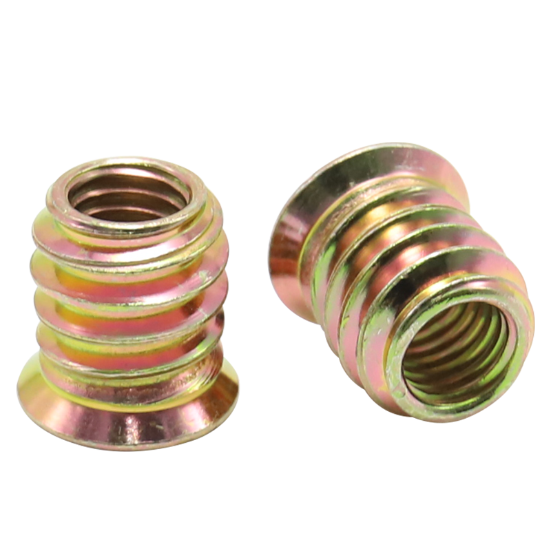 Furniture screw in nut Carbon steel galvanized hexagonal sleeve drive screw into nut, bolt fastener connector for furniture hardware fittings