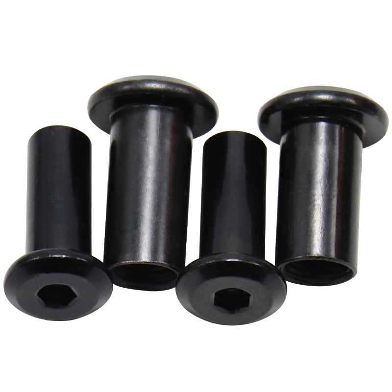 T-shaped Nuts, Connecting Nuts for Tables, Chairs and Bed Frames, Hex Socket Insert Nuts, Screw Column Sleeve Nuts, Black