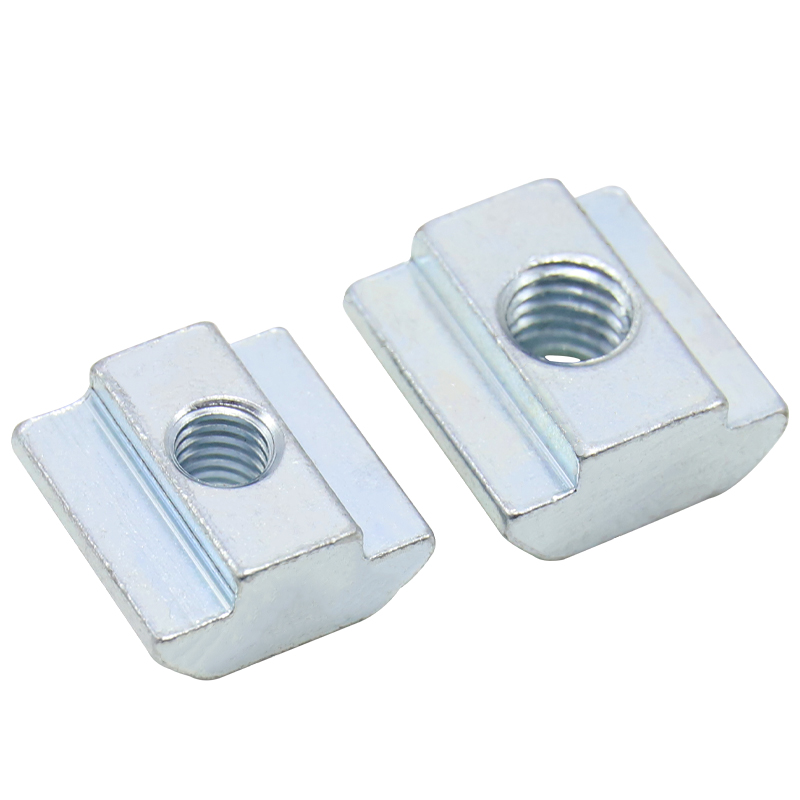 T-slot nuts made of carbon steel with galvanization, hardware sliding nuts, T-slot track accessories, hammer head fasteners