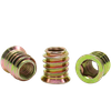 Furniture screw in nut Carbon steel galvanized hexagonal sleeve drive screw into nut, bolt fastener connector for furniture hardware fittings
