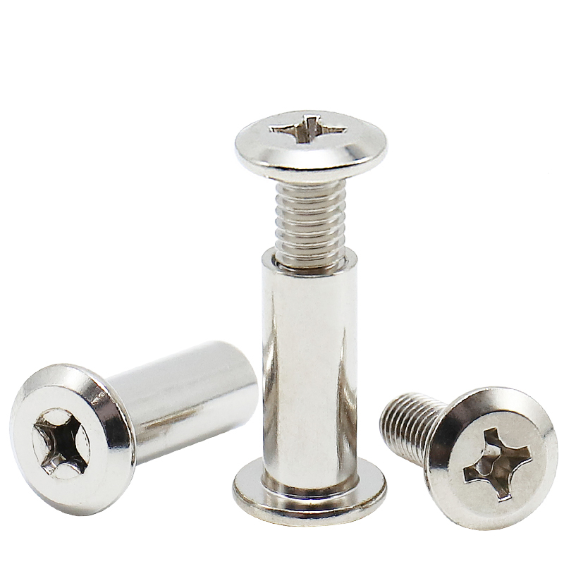 Binding bolt fasteners Cross drive socket caps for crib bolts and cap nut kits cross slot sleeve nut connection bolts