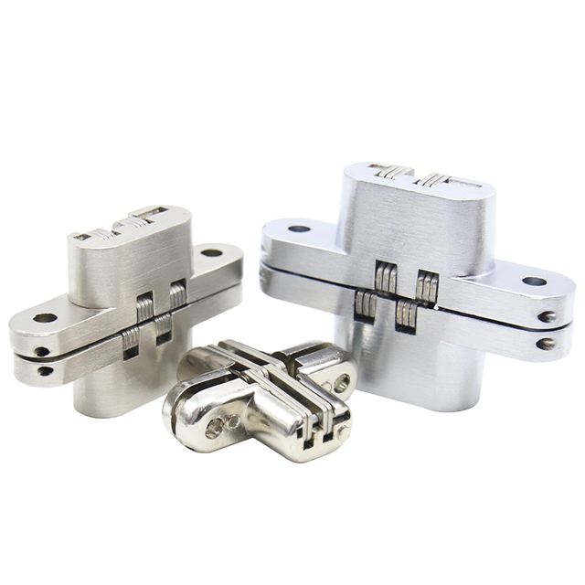 Cross hinge. Hidden hinges, 180-degree invisible cross hinges, suitable for frameless hidden hinges with screws on kitchen cabinet doors
