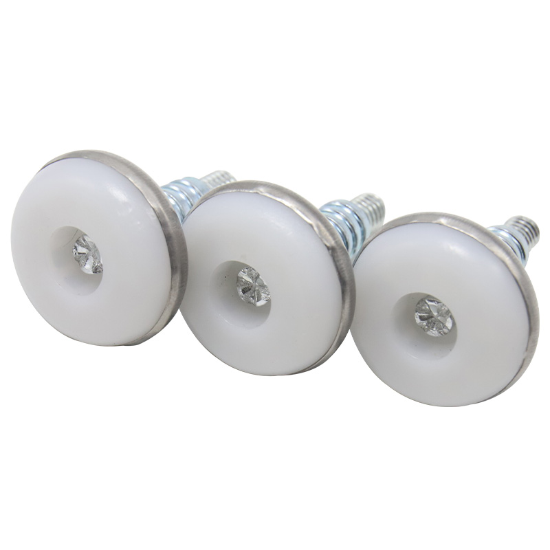 Threaded furniture leveling device, adjustable screw-type leveling feet, four-claw nuts, 2-piece set of table, chair, cabinet and sofa leveling device