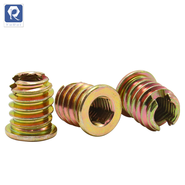 Furniture Nut. Bolt Fasteners for Woodworking Accessories Connectors M6 Hexagonal Drive Metal Insert Nuts. Slotted Wood Inserts The Nut