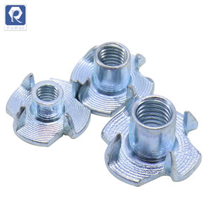 T-nut, galvanized carbon steel, claw nut for climbing jig, wood, cabinets, 4-pronged T-nut