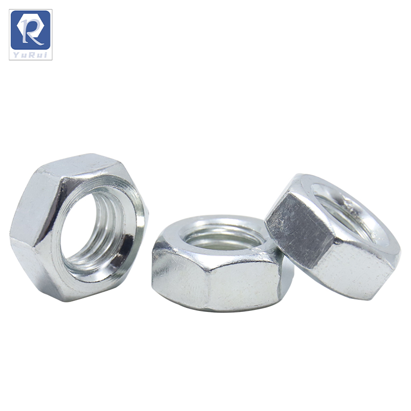 Galvanized carbon steel hexagonal drive metric nut fasteners, hexagonal lock nuts lock anti-loose, anti-slip, anti-disassembling hexagonal nuts