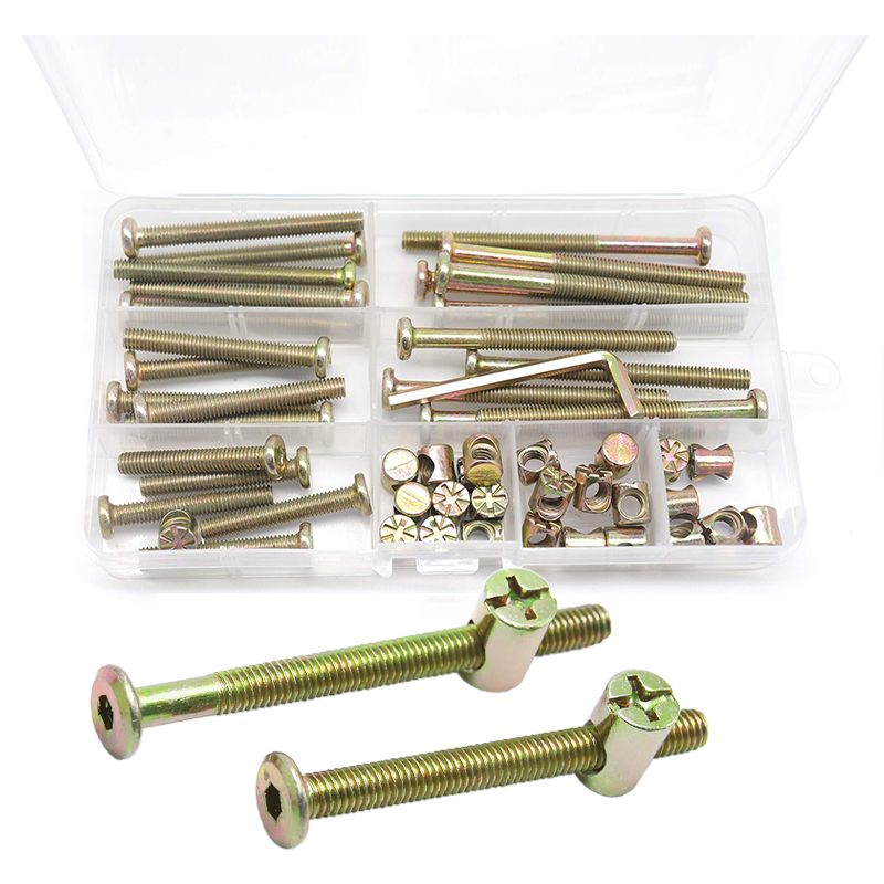 25 sets of m6-1.0 × 20mm/30mm/40mm/ 50mm/ 60mm screw and nut kits, barrel nuts + hex socket screws