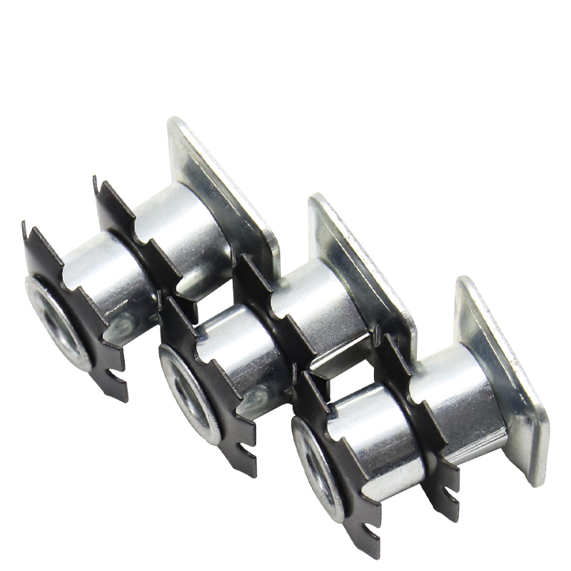 Square metal double star casters insertion, sunflower nuts, connecting nuts inside iron pipes, spring plate nuts