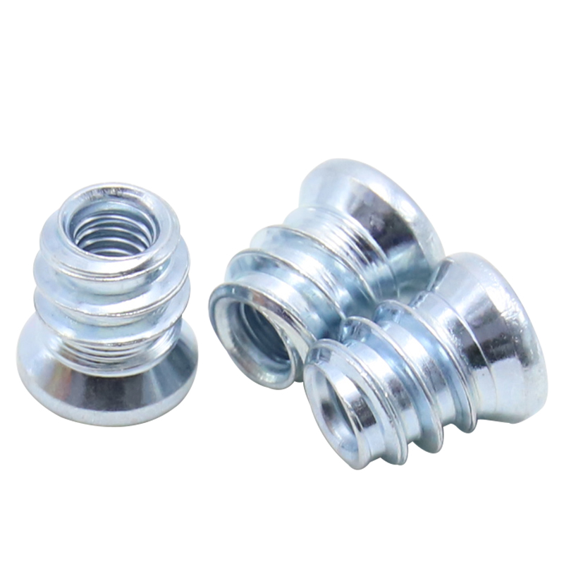 Carbon steel galvanized hex socket drive nut, pre-embedded connection nut for furniture hardware