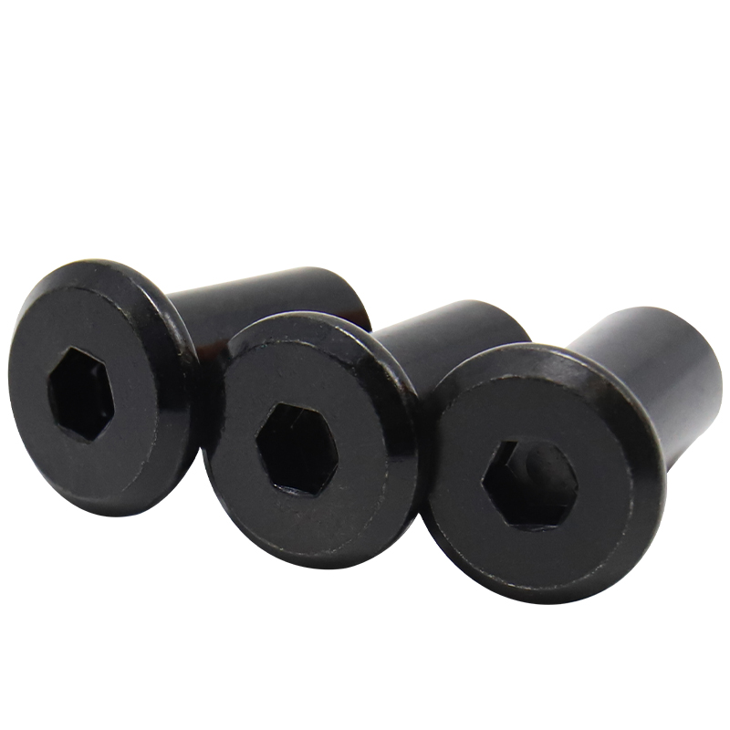 T-shaped Nuts, Connecting Nuts for Tables, Chairs and Bed Frames, Hex Socket Insert Nuts, Screw Column Sleeve Nuts, Black