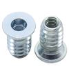 Carbon steel hexagonal sleeve nuts, embedded nuts for children's beds, furniture hardware accessories, embedded nuts for wooden furniture, large base flange hexagonal sleeve nuts