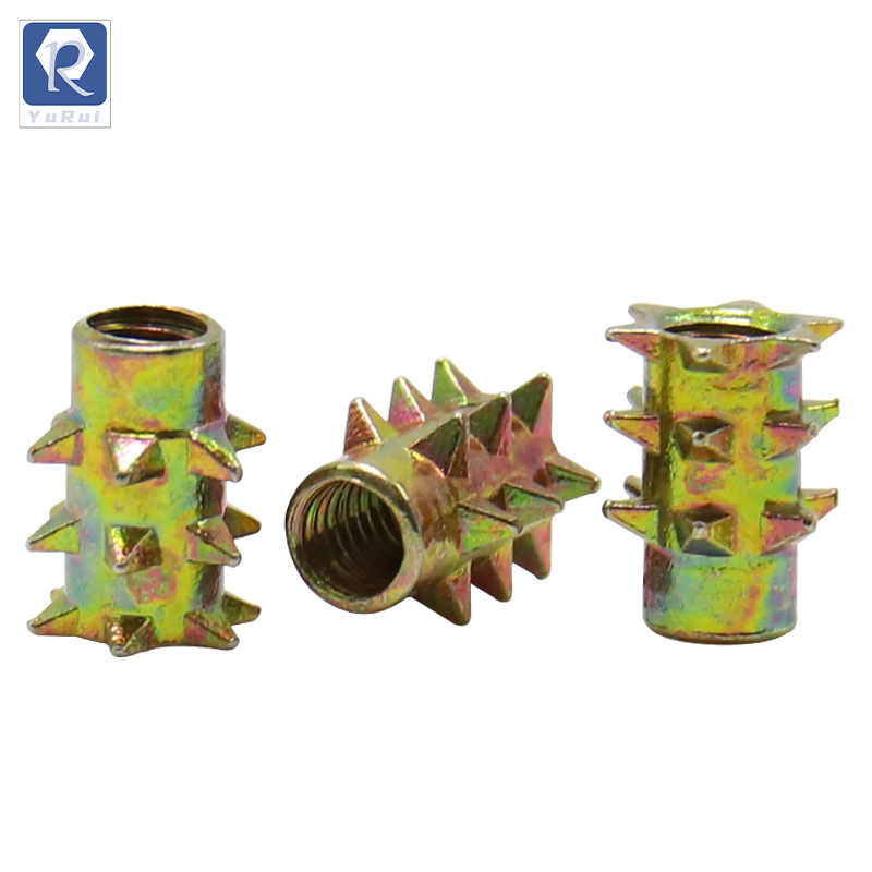 Wooden threaded inserts, hex socket drive screw inserts for wooden furniture and cabinets, zinc alloy threaded insert nuts