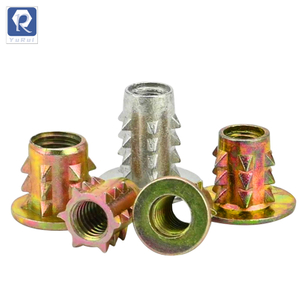 M4/M5/M6/M8 threaded wood inserts, hex socket driven wood furniture screw inserts, hex socket driven into nuts