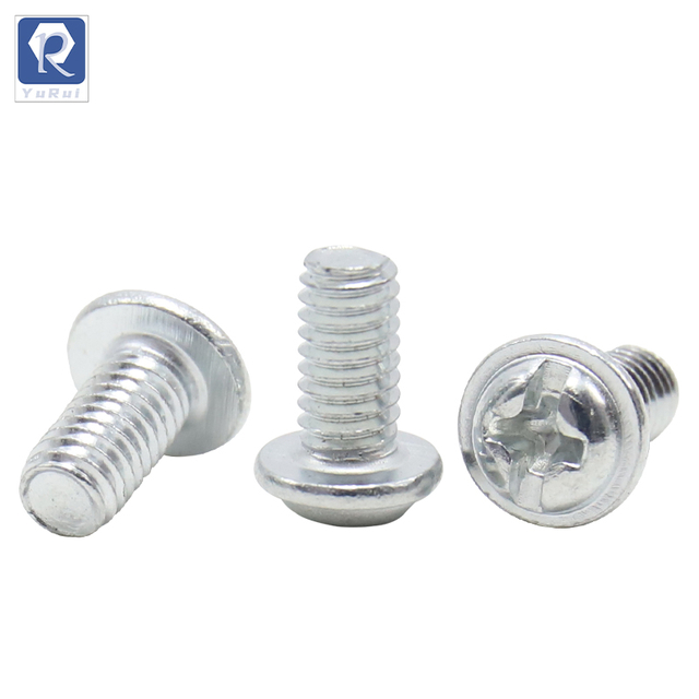 Cross-shaped slotted disc round head screws, washer leading screw bolts