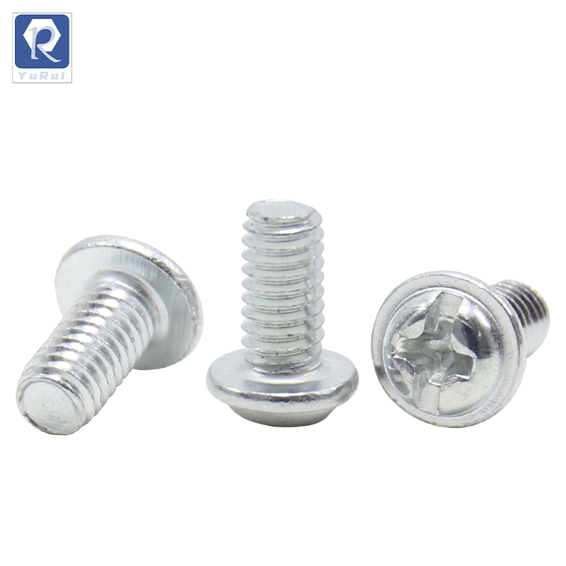 Cross-shaped slotted disc round head screws, washer leading screw bolts
