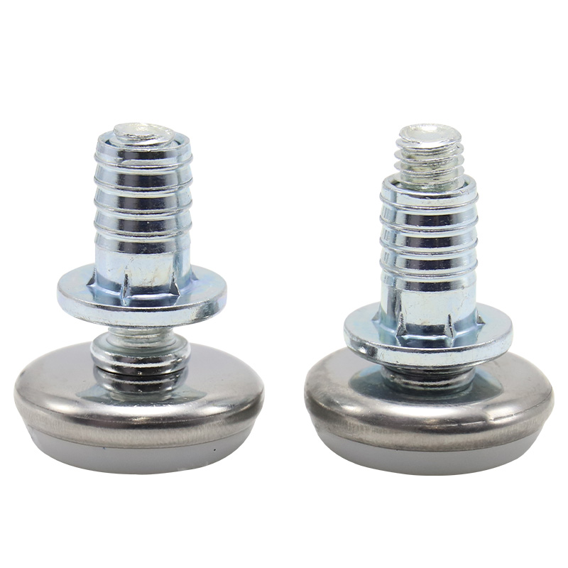 Threaded furniture leveling device, adjustable screw-type leveling feet, four-claw nuts, 2-piece set of table, chair, cabinet and sofa leveling device