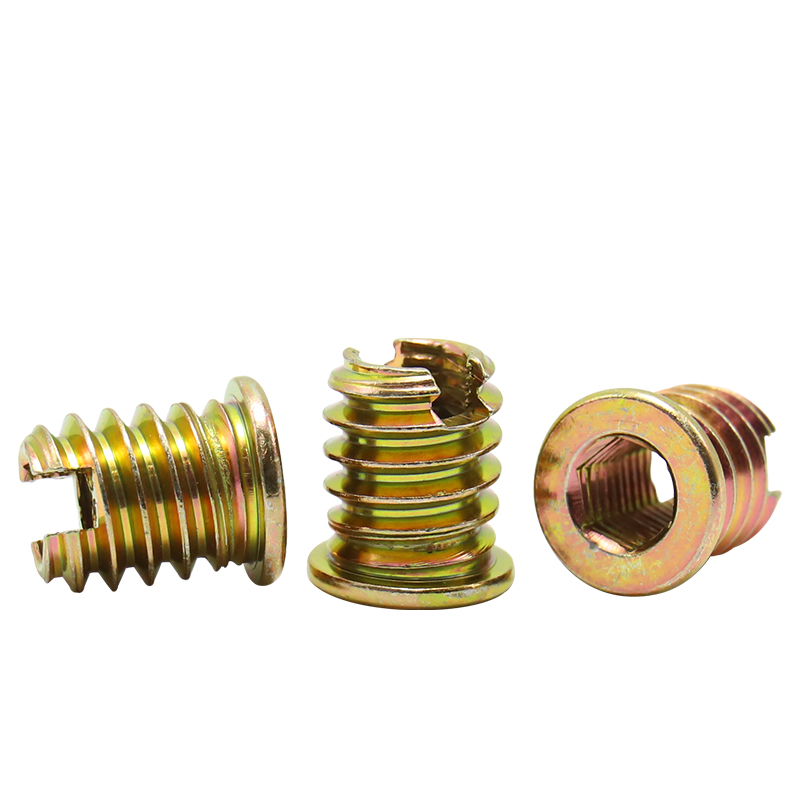 Furniture Nut. Bolt Fasteners for Woodworking Accessories Connectors M6 Hexagonal Drive Metal Insert Nuts. Slotted Wood Inserts The Nut