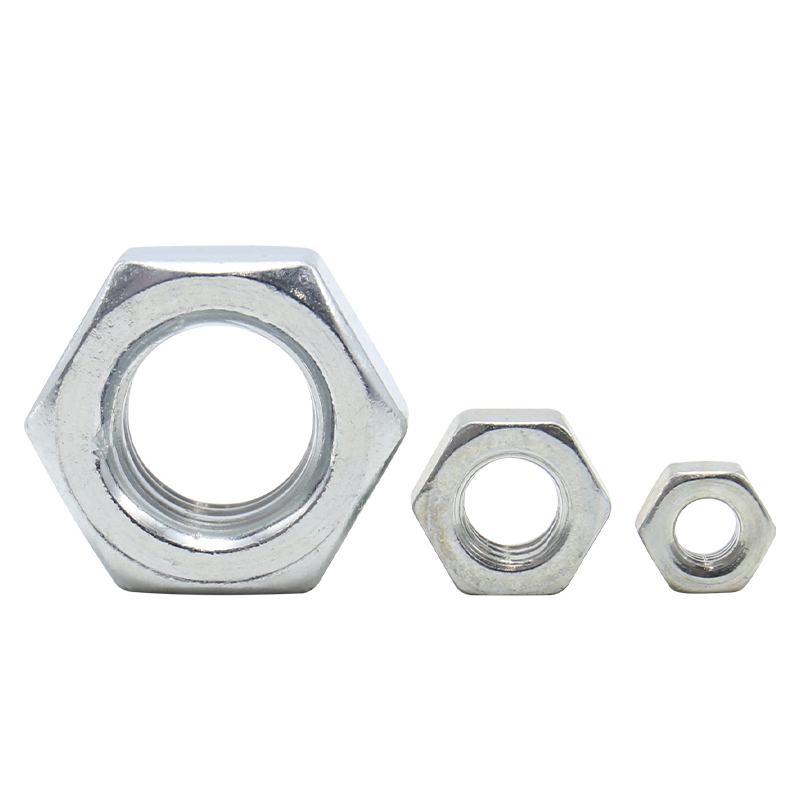 Galvanized carbon steel hexagonal drive metric nut fasteners, hexagonal lock nuts lock anti-loose, anti-slip, anti-disassembling hexagonal nuts