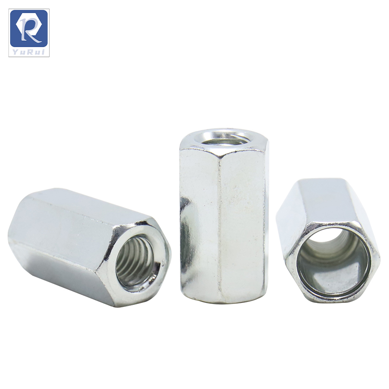Carbon Steel Galvanized Double Pass Stud, Screw Connecting Nut, Screw Butt Isolating Column Nut, Extended Hexagon Nut
