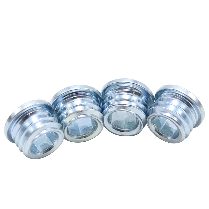 Embedded nuts for wooden furniture, flat-head hex socket nuts without threads, Angle sleeve drive screw inserts for wooden furniture nuts