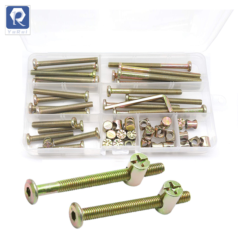 25 sets of m6-1.0 × 20mm/30mm/40mm/ 50mm/ 60mm screw and nut kits, barrel nuts + hex socket screws