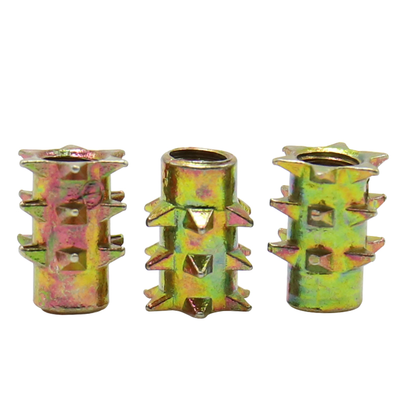 Wooden threaded inserts, hex socket drive screw inserts for wooden furniture and cabinets, zinc alloy threaded insert nuts