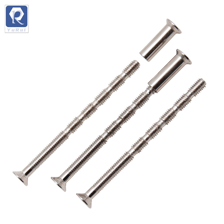 Bamboo-joint cross countersunk screws, door handle hardware rods, 4X60 door lock connection bolts, cross sleeve drive countersunk nuts and bolt combinations