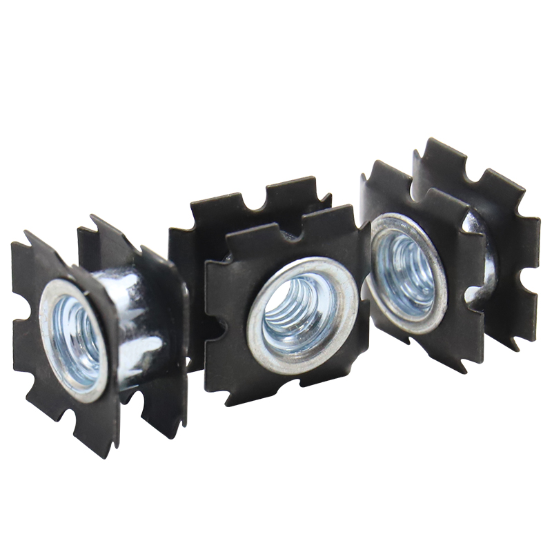 Sunflower spring piece nuts, embedded nuts in iron and square tubes, connecting nuts inside fitness equipment and office desks and chairs, plum blossom spring piece nuts