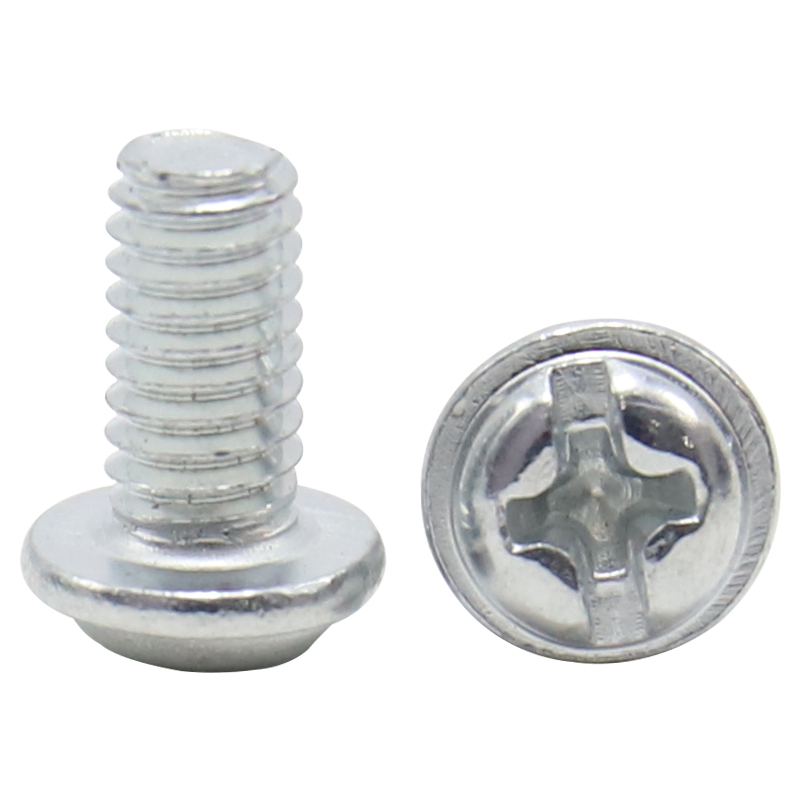 Cross-shaped slotted disc round head screws, washer leading screw bolts