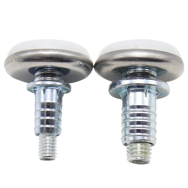 Threaded furniture leveling device, adjustable screw-type leveling feet, four-claw nuts, 2-piece set of table, chair, cabinet and sofa leveling device