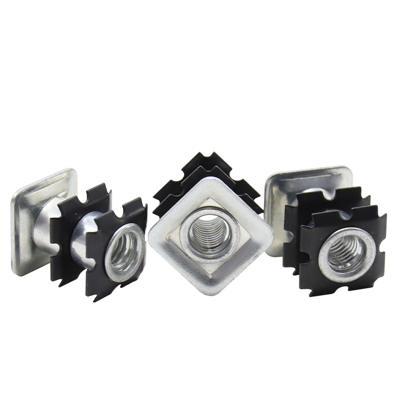 Square metal double star casters insertion, sunflower nuts, connecting nuts inside iron pipes, spring plate nuts