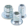 Carbon steel hexagonal sleeve nuts, embedded nuts for children's beds, furniture hardware accessories, embedded nuts for wooden furniture, large base flange hexagonal sleeve nuts