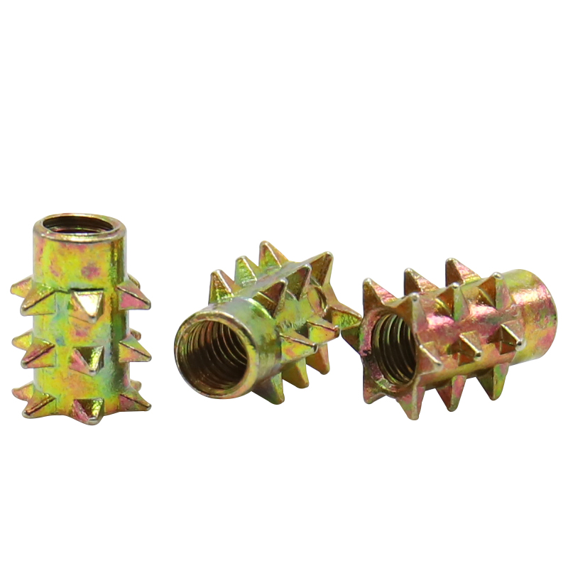 Wooden threaded inserts, hex socket drive screw inserts for wooden furniture and cabinets, zinc alloy threaded insert nuts