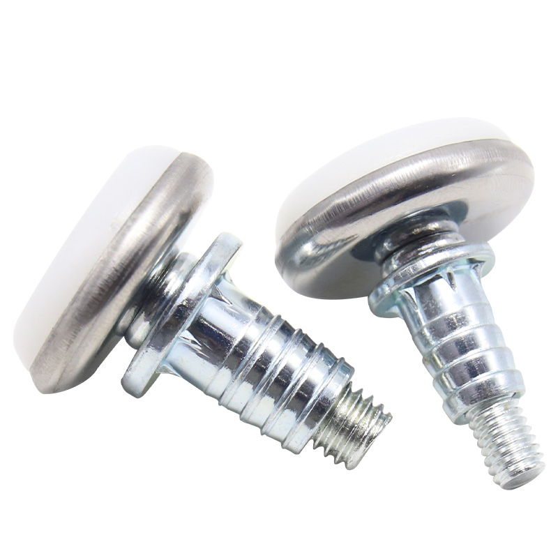 Threaded furniture leveling device, adjustable screw-type leveling feet, four-claw nuts, 2-piece set of table, chair, cabinet and sofa leveling device