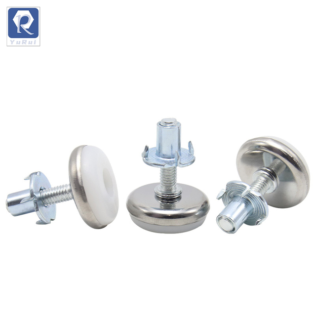 Threaded leveling feet, adjustable furniture leveling device with T-nut, adjustable screw-type leveling feet, table, chair, cabinet and sofa leveling device - 2-piece set