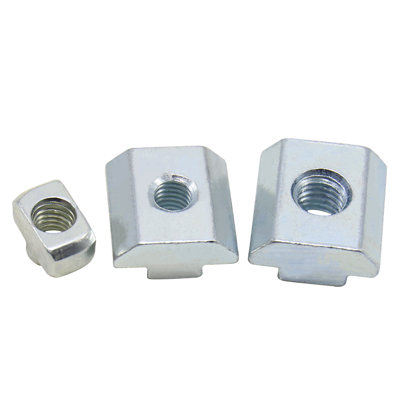 T-slot nuts made of carbon steel with galvanization, hardware sliding nuts, T-slot track accessories, hammer head fasteners