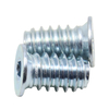 Carbon steel hexagonal sleeve nuts, embedded nuts for children's beds, furniture hardware accessories, embedded nuts for wooden furniture, large base flange hexagonal sleeve nuts