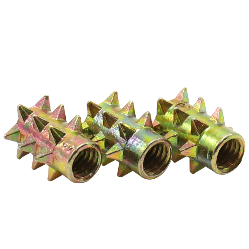 Wooden threaded inserts, hex socket drive screw inserts for wooden furniture and cabinets, zinc alloy threaded insert nuts