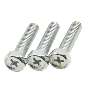 National standard blue and white galvanized hexagonal screws, full thread and half thread extended cross groove hexagonal bolts