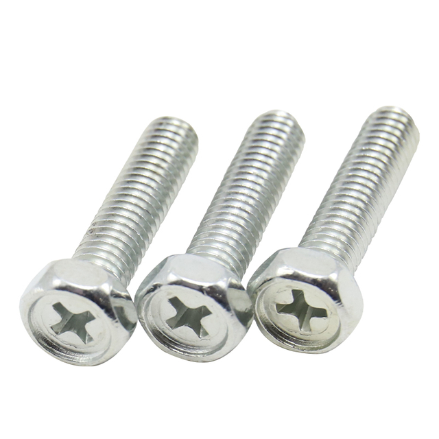 National standard blue and white galvanized hexagonal screws, full thread and half thread extended cross groove hexagonal bolts