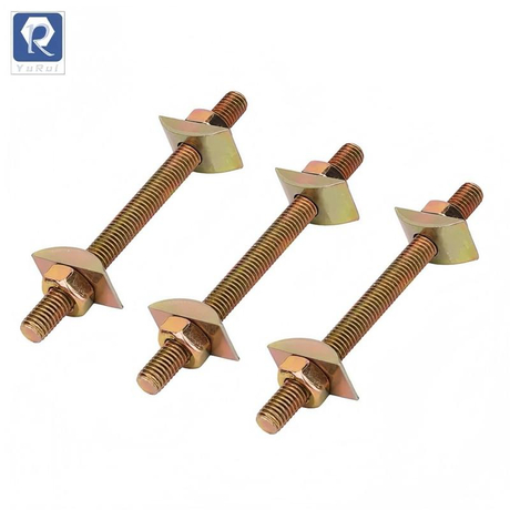 3-in-1 half-moon threaded rod connectors, furniture fastening connectors, bed table frame countertop flip connectors