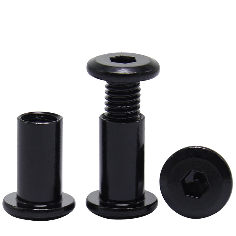 Hexagon socket drive, furniture bucket bolt combination bed frame bolt and nut kit, wooden sleeve cover bolt bucket nut kit