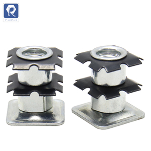 Square metal double star casters insertion, sunflower nuts, connecting nuts inside iron pipes, spring plate nuts