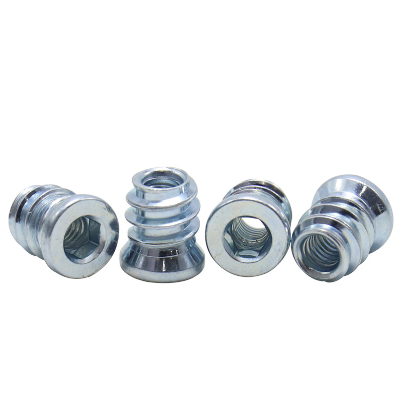 M4 x 10 x 7.5 furniture embedded nut threaded insert, special specification 7.5mm outer diameter nut, hex socket wood insert bolt fastener connector