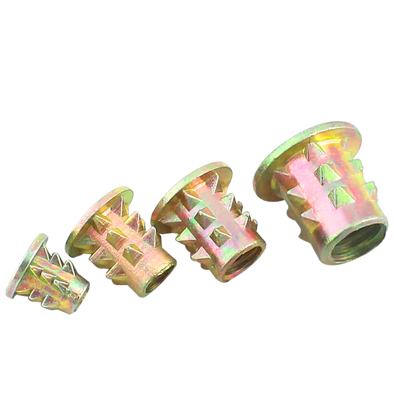 M4/M5/M6/M8 threaded wood inserts, hex socket driven wood furniture screw inserts, hex socket driven into nuts