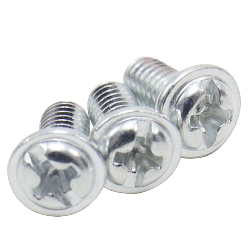 Cross-shaped slotted disc round head screws, washer leading screw bolts