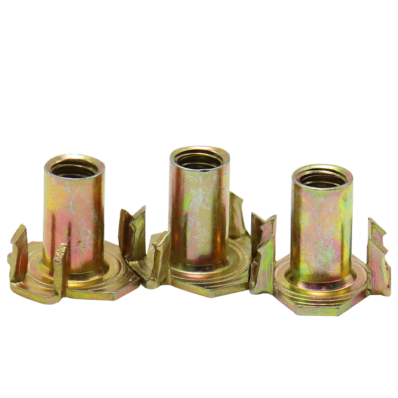 Galvanized steel threaded insertion nuts, hook eight-way nuts, furniture nuts, rock climbing nuts, 4-way T-shaped nuts